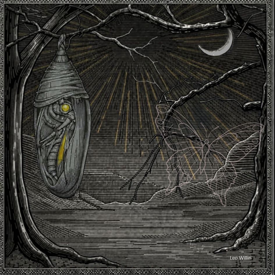 das Chrysalis-Stadium des Schmetterlings